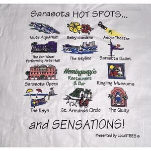 Vintage Sarasota Florida Single Stitch Hot Spot Tshirt XL Oneita Power T Cotton